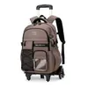 Nova Mochila de Carrinho Modelo Infantil para Alunos do Ensino Fundamental Anos 3-6, Alunos do Ensino Médio, Mochila com Rodinhas de Seis Rodas para Subir Escadas de Grande Capacidade