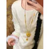"Bolsa de la Suerte y la Fortuna" Brocado de la Dinastía Song Bolsa de la Fortuna Collar de Cuentas para Mujer, Nuevo Estilo Chino Colgante Cadena para Suéter Accesorio
