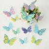 Papel Tapiz Decorativo Estéreo Mariposa Recortada en 3D Transfronteriza Doble Capa Textura Metálica Mariposa Simulada Mixta Pegatina de Pared