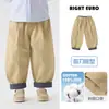 Pantalones casuales curvos de algodón puro para niños YOOOU, nuevo modelo otoño 2026, para niños mayores y pequeños, ropa infantil de primavera y otoño