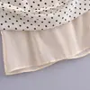 Vestido con Tirantes Estilo Retro Francés Dulce Estampado de Lunares Aspecto Adelgazante Cinturón en la Cintura Falda Corta Nuevo Otoño 2025 para Mujer