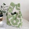 Bolso de mano Panda 2024 para mujer, de lana tejida, estilo japonés y coreano, combinable, informal, para llevar a mano, para lonchera