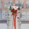 Nuevos tiradores de puerta florales versátiles para respaldo de silla de boda al aire libre, decoraciones florales para escaleras, decoraciones para coche de boda en la iglesia y accesorios florales artificiales.