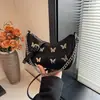 Bolso Pequeño de Cadena de Moda Francesa para Mujer, Nuevo Bolso de Hombro Plateado Versátil de Verano, Bolso Cruzado de Hombro con Mariposa