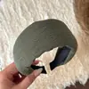 Faixa de Cabeça de Tecido Liso com Pregas Largas Moda Simples Prendedor de Cabelo Faixa de Cabeça para Sair Lavar o Rosto Topo Alto do Crânio Prendedor de Cabelo Acessórios de Cabelo Mulheres