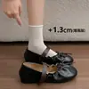 Sapatos Mary Jane Chuyuji Retro Francês Plissados com Laço para Mulheres 2026 Novos Sapatilhas de Outono para Combinar com Saias
