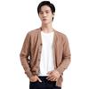 Cardigan de malha masculina plus size para outono e inverno, ajuste slim, lã pura, simples, casual, gola V, cinza, casaco de cashmere para outono e inverno