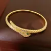 Pulsera de serpiente chapada en oro real de 18k con circonita, vintage exquisita y única, joyería de nicho de lujo ligero al por mayor