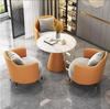 Lujo ligero moderno minimalista oficina de ventas sofá de hotel mesa de centro mesa redonda pequeña mesa de negociación recepción combinación de mesa y silla
