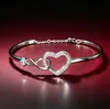Pulseira Aberta de Luxo Leve da Moda em Forma de Coração para Realçar a Riqueza para Mulheres, Estilo Étnico, Bracelete Simples Liso Ajustável