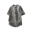 Camiseta de Manga Corta con Cuello Redondo para Hombre G-stone, Estilo Vintage Desgastado con Estampado de Pequeño Lema, Moderna de Corte Holgado