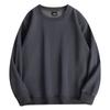 Suéter de cuello redondo con forro polar para hombre, jersey de otoño e invierno de color sólido pesado, jersey de manga larga, jersey holgado de moda para jóvenes y parejas.