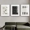 Pintura Decorativa Moderna Minimalista para Sala de Estar Línea de Figura Matisse Restaurante Comedor Pintura Colgante Arte Blanco y Negro Mural para Dormitorio