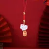 Doze Signos do Zodíaco Urso Atrai-Fortuna e Bênção Pingente para Celular, Amuleto da Paz, Oração e Bênção Criativo Cultural Desenho Animado Pequeno Pingente