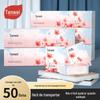 Pacote com 50 lenços de papel, lenços faciais flexíveis e amigáveis à pele, pacote de viagem acessível e prático, lenços de papel de tamanho grande, atacado