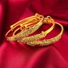 Pulsera de Oro de Arena Vietnamita para Mujer, Apertura de Pavo Real, Diseño de Nicho, Dragón y Fénix, Pulsera de Empuje y Tracción Auspiciosa, Joyería de Aleación de Cobre al por Mayor