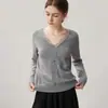 Suéter de cachemira para mujer con ribete de encaje francés, elegante y chic, color liso, de manga larga, sin capucha, perfecto como capa base