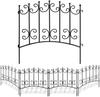 Ferro Forjado Exterior Terraço Jardim Pátio Paisagem Cerca Lateral Chão Estrutura de Cerca Decorativa Jardim de Flores Cerca para Cachorros