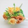 Flor artificial 7 cabeça Yueyi curling rose projeto jardinagem casa sala de estar decoração casamento rosas atacado