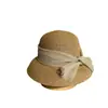 Nuevo sombrero de paja decorado con lazo para mujer, sombrero de sol versátil de ala ancha para salidas de vacaciones de verano en la playa