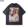 Playeras Americanas Retro al por Mayor Transfronterizas para Hombre y Mujer Manga Corta Verano Tops Holgados Lavados de Alta Gama Ins Trendy High Street