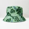 2025 primavera nuevo patrón de planta sombrero de pescador de copa plana que combina con todo sombrero de cubeta para hombre estampado creativo sombrero de protección solar para mujer