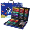 145 Caja de Aluminio de Doble Capa Traje de Pintura Infantil Pincel Pluma de Acuarela Crayón Bastoncillo de Óleo Suministros de Arte para Estudiantes Caja de Regalo