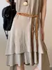 Cadena de Cintura Trenzada de Cuerda con Cuentas de Madera Estilo Étnico Bohemio para Vestidos y Pantalones, Cadena Decorativa con un Toque de Lujo