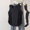 Moda Feminina Plus Size 2025 Primavera/Verão Novo Estilo Coreano Fashionável Versátil Afunilamento na Cintura Emagrecedor Cor Sólida Colete