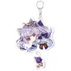 Genshin Impact Juego Anime Llavero Acrílico Raiden Shogun Zhongli Ganyu Klee Scaramouche Merchandising Anime Dibujos Animados
