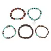 Pulsera de Cowboy del Oeste Nuevo Transfronteriza Personalizada en Forma de U Cactus Sombrero de Vaquero Pulsera Elástica con Perlas Turquesas