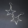 Europeu e Americano Novo oco estrela de cinco pontas simples personalidade brincos oco estrela pingente brincos acessórios de joias atacado
