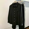 Ropa europea y americana nueva para mujer, transfronteriza, camisa versátil de manga larga con botones metálicos y bolsillos, adecuada para todas las estaciones