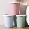 Cubo de basura doméstico engrosado, elegante y atractivo, con anillo de sujeción, cubo de plástico para cocina y baño, papelera al por mayor