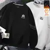 Moletom masculino com forro de fleece, novo modelo inverno 2025, gola redonda, corte solto, outono, top sem capuz, jaqueta de manga comprida para adolescentes
