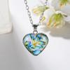 Temu gran oferta hecho a mano collar de cristal con forma de mariposa en forma de corazón collar con colgante de cristal de hada de las flores Temu entrega de una pieza