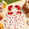 Roupas para Cachorro Verão Finas Saia de Alcinha Cereja Saia de Renda Fofa Gato Teddy Urso Amargo Roupas para Pet