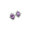 Venta al por mayor de fábrica Populares Pendientes de Zafiro Rosa Natural Plata S925 Incrustado Piedra Principal 3*5 Joyería de Lujo Venta Directa de Fábrica