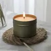 Bote Metálico Redondo para Velas Aromaterapia 6oz 3oz Aceite Esencial Cera de Soja Natural Fragancia Sin Humo Navidad