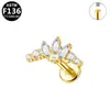 Gable Europa e Estados Unidos transfronteiriço F136 super flash rosca interna brinco furo piercing lábio G23 liga de titânio dente interno brinco osso da orelha