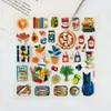 Pegatinas en relieve estilo mediterráneo transfronterizas, pegatinas divertidas de decoración DIY estilo coreano 3D para agendas y fundas de teléfono de niñas