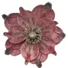 Decoraciones navideñas transfronterizas, flores de magnolia artificiales, flores de Pascua, flores de Navidad, adornos navideños de lentejuelas rosas de terciopelo fábrica