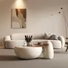 Mesa de Centro para Sala de Estar Color Crema para Apartamentos Pequeños, Mesa de Centro Modelo Nuevo Minimalista Moderno de Lujo Ligero con Alto Sentido Artístico