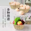 Cesta tejida de bambú y ratán hecha a mano estilo retro Cesta de almacenamiento de huevos y frutas Cesta de regalo para festivales Cesta de decoración para el hogar Venta al por mayor