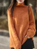 Gola alta de lã com estampa floral para mulheres, macia e amiga da pele, quente e versátil para camadas de outono e inverno