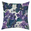 Serie Floral Morada Nueva de Temu Transfronteriza Funda de Almohada Estampada en Lino Etiqueta de Decoración de Animales Jit Dropshipping
