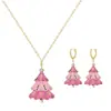 Collar de Árbol de Navidad Rosa Nuevo Transfronterizo Día de San Valentín Navidad Ajuste Exquisito Lindo Colgante de Árbol de Navidad