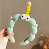 Diadema de Felpa con Ojos Grandes Linda para Niña, Palo Retorcido Divertido para el Cabello, Pinza para el Cabello, Diadema de Celebridad de Internet para Lavarse la Cara, Accesorios para el Cabello, Maquillaje