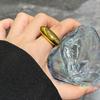 Anillo ovalado geométrico de moda de estilo europeo y americano para mujer, diseño suave, sensación exagerada, anillo para el dedo índice con apertura, venta al por mayor