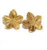 Pendientes de Flor de Cinco Pétalos Exagerados de Aleación Retro Ecológicos de Verano para Playa Venta al por Mayor